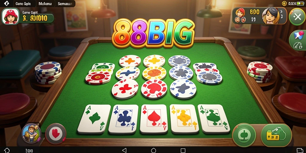 Tampilan gameplay Gaple yang seru di 88BIG.
