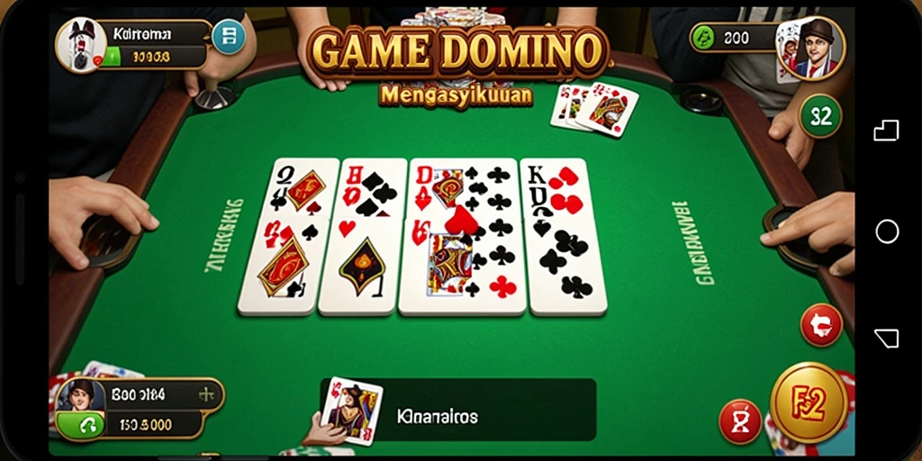 Tampilan gameplay F32 yang menarik saat bermain Domino.