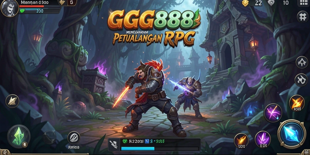 Tangkapan layar GGG888 yang menunjukkan aksi pertempuran seru di dunia RPG.