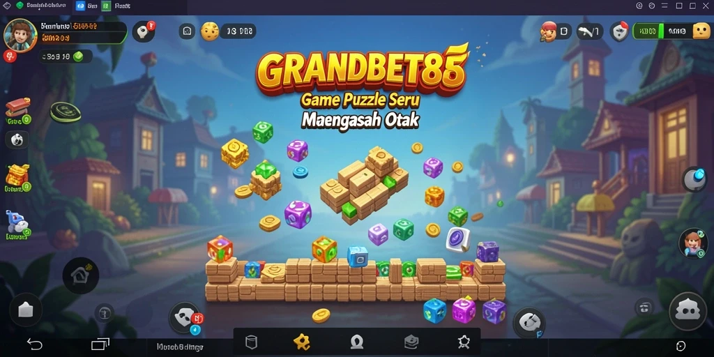 Tampilan gameplay <strong>GRANDBET88</strong> yang penuh warna dan tantangan seru.