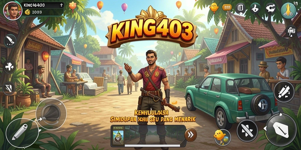 Tampilan gameplay KING403 yang menampilkan aktivitas sehari-hari dalam simulasi kehidupan.