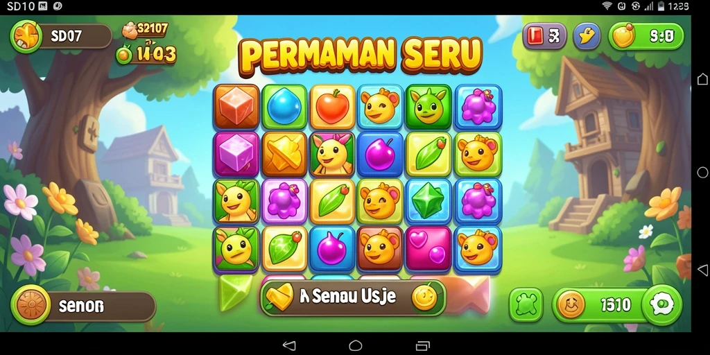 Tampilan gameplay utama SD107 dalam kategori Match-3 yang seru.