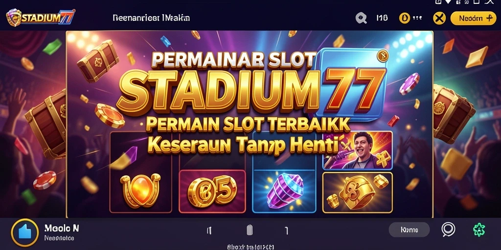 Tampilan gameplay seru STADIUM77 dengan berbagai pilihan Slot.