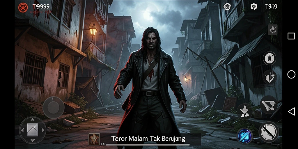 Screenshot menampilkan gameplay T9999 yang mencekam dan misterius.